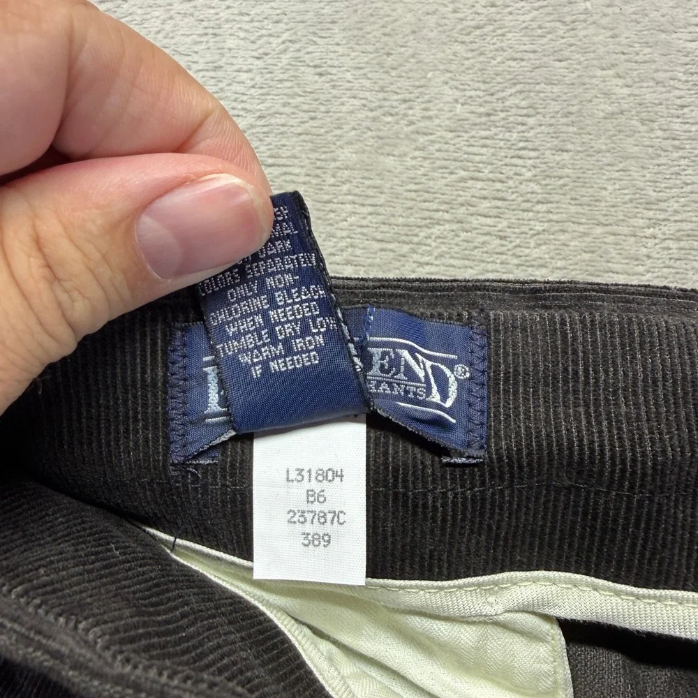 Vintage Lands' End Pants Mens 36 Long Corduroy Pleated Trousers Dead Stock‎ USA